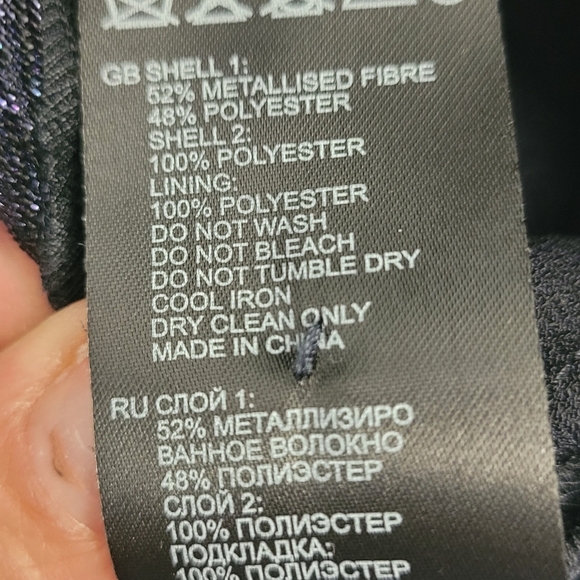 Reiss Margot Metallic & Satin Jumpsuit Navy Size 8 US - Picture 10 of 13